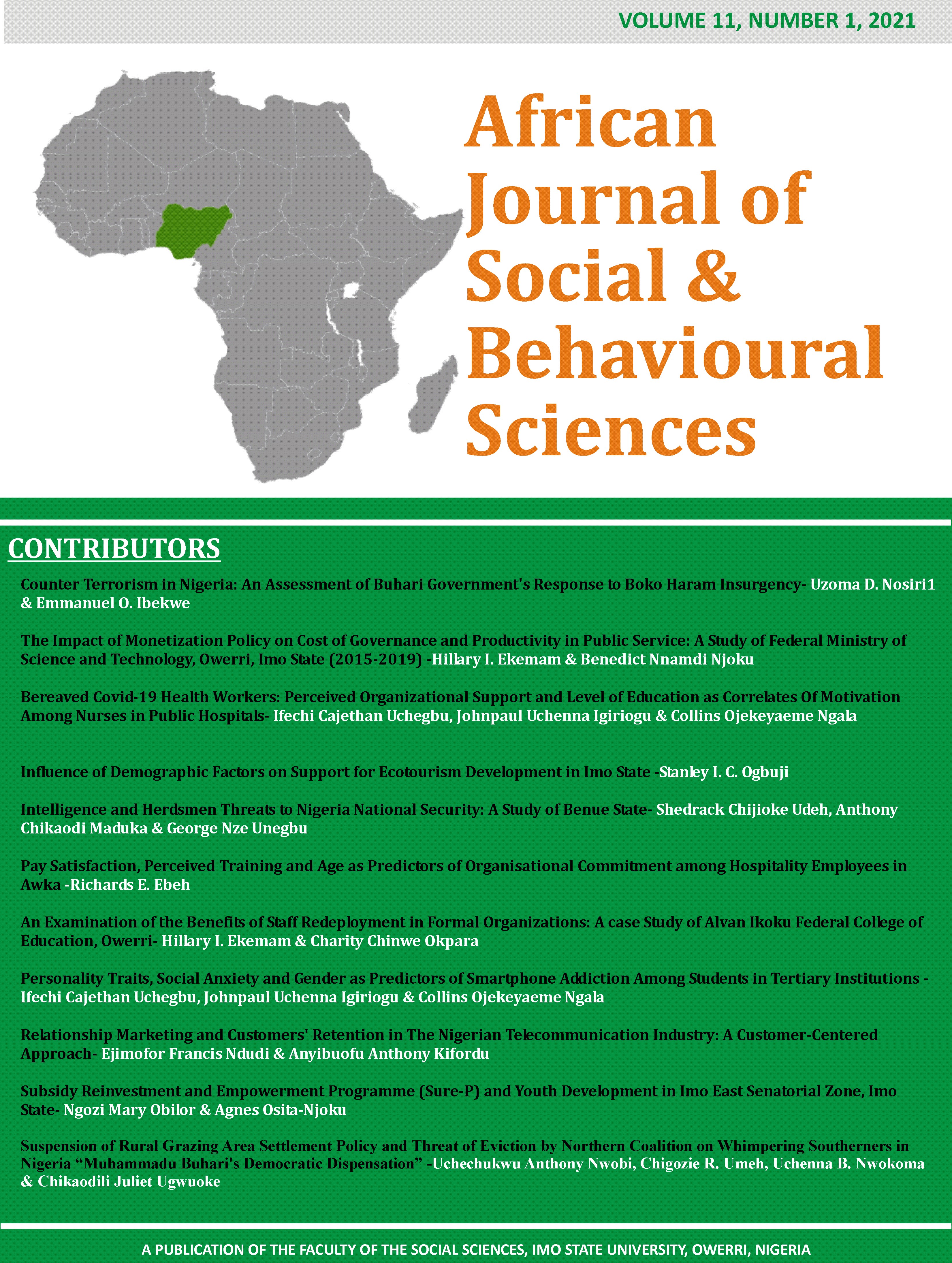 African Journal of Social and Behavioural Sciences (AJSBS) Vol. 11 Issue 1
